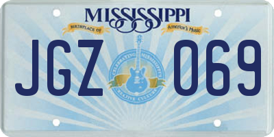 MS license plate JGZ069