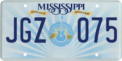 MS license plate JGZ075