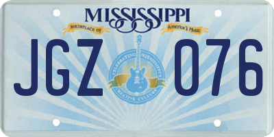 MS license plate JGZ076