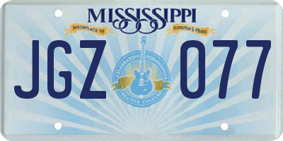 MS license plate JGZ077