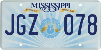 MS license plate JGZ078