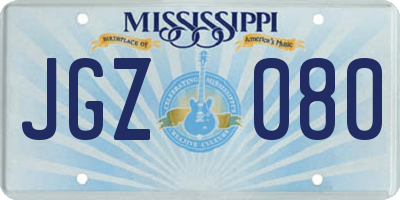 MS license plate JGZ080