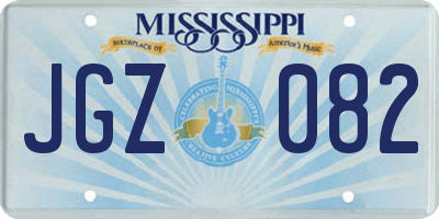 MS license plate JGZ082