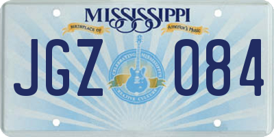 MS license plate JGZ084