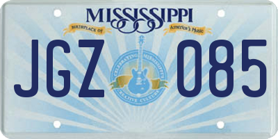 MS license plate JGZ085