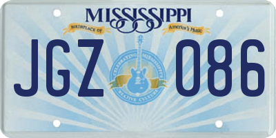 MS license plate JGZ086