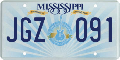 MS license plate JGZ091