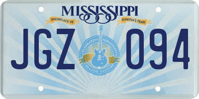 MS license plate JGZ094