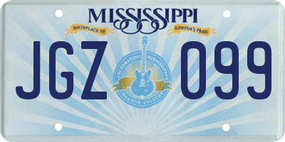 MS license plate JGZ099