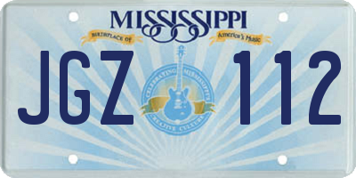 MS license plate JGZ112