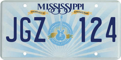 MS license plate JGZ124