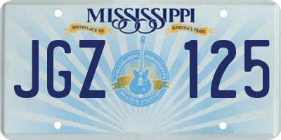 MS license plate JGZ125
