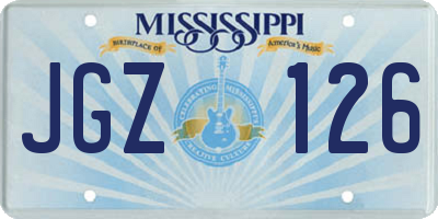 MS license plate JGZ126
