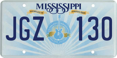 MS license plate JGZ130