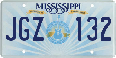 MS license plate JGZ132