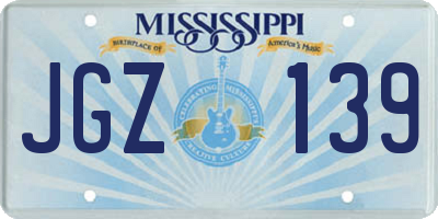 MS license plate JGZ139