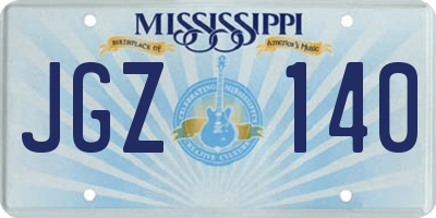 MS license plate JGZ140