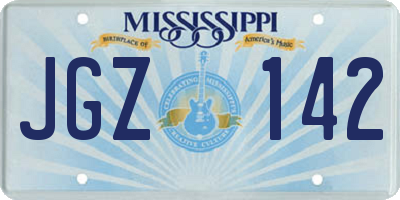 MS license plate JGZ142