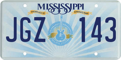 MS license plate JGZ143