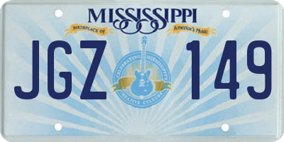 MS license plate JGZ149