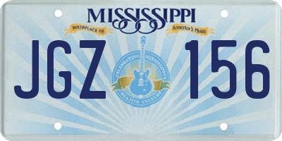 MS license plate JGZ156
