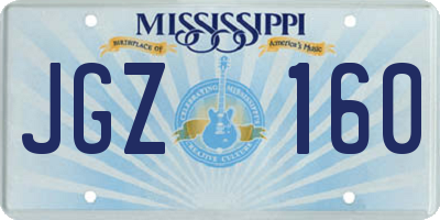 MS license plate JGZ160
