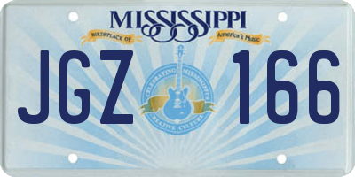 MS license plate JGZ166