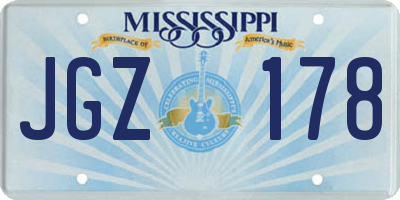 MS license plate JGZ178
