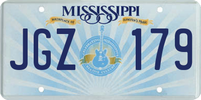 MS license plate JGZ179