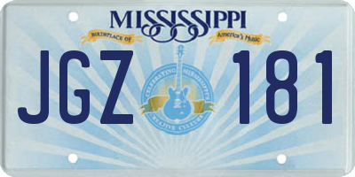 MS license plate JGZ181