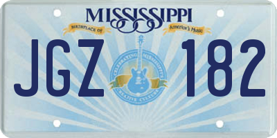 MS license plate JGZ182