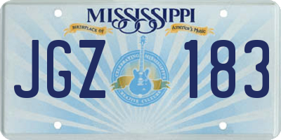 MS license plate JGZ183