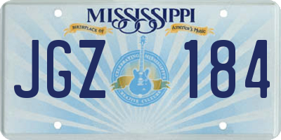 MS license plate JGZ184