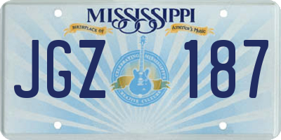MS license plate JGZ187
