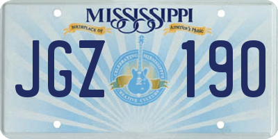 MS license plate JGZ190