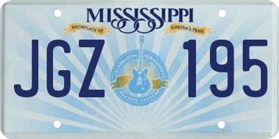 MS license plate JGZ195