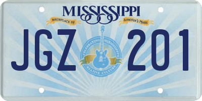 MS license plate JGZ201