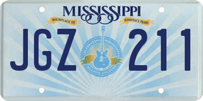 MS license plate JGZ211