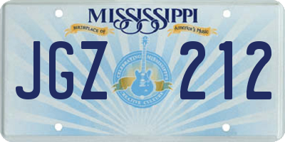 MS license plate JGZ212