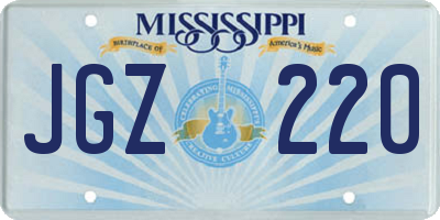 MS license plate JGZ220