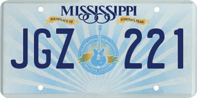MS license plate JGZ221