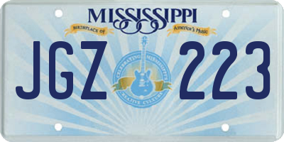 MS license plate JGZ223