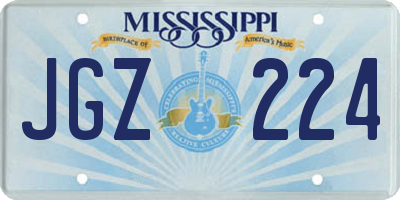 MS license plate JGZ224