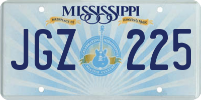 MS license plate JGZ225