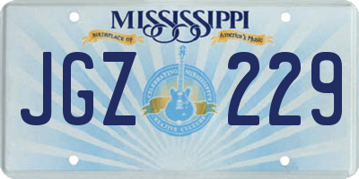 MS license plate JGZ229
