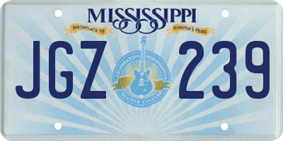 MS license plate JGZ239