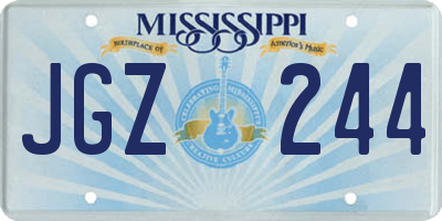 MS license plate JGZ244