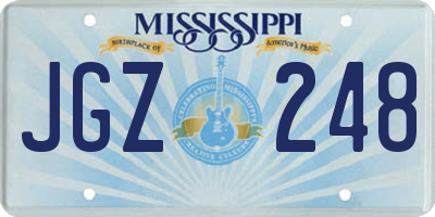 MS license plate JGZ248