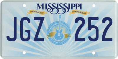 MS license plate JGZ252