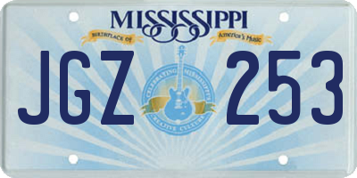 MS license plate JGZ253